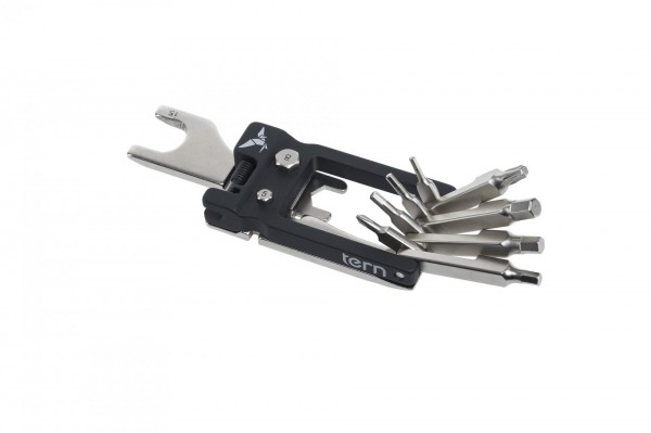 TERN Multitool &quot;2.0&quot;; 20-fach, inkl. Neoprentasche; - Innensechskant 2/2,5/3/4/5/6/8mm; - Schlitz-/Kreuzschraubendreher; - Kettennietdrücker; - Maulsc